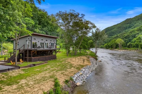 The Eagle’s Landing, a two-story home on the riverbank in Del Rio